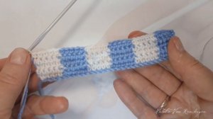 Двухцветный узор крючком ШАХМАТКА _ смена цвета нити _ мастер класс