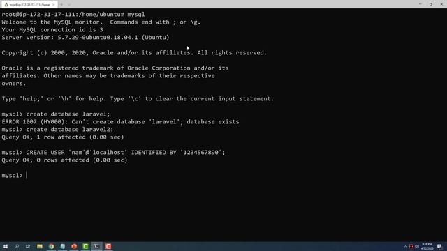 [AWS - Laravel] Cài đặt MySQL để tạo ứng dụng đăng nhập, đăng ký смотреть онлайн