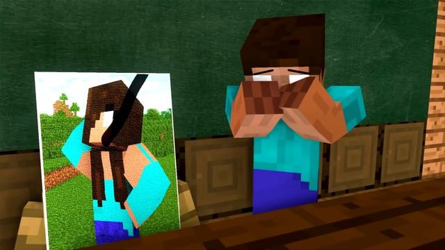 Monster School : DRAWING A GIRL Challenge - Minecraft Animation смотреть онлайн