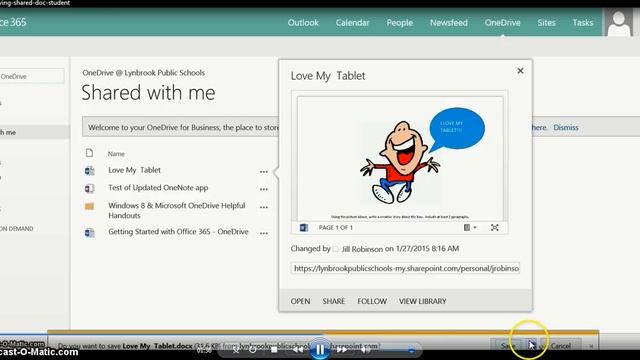 Office 365 - Downloading a Shared Document and Saving to OneDrive смотреть онлайн