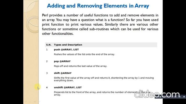 Perl Arrays (What is Array in perl?) | Creating Array | Accessing Array | Adding & Removing Array смотреть онлайн