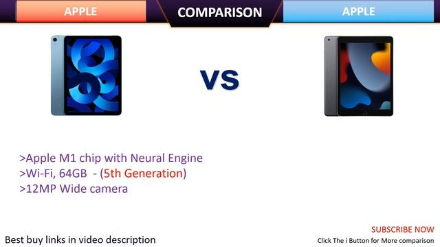 Apple 2022 iPad Air M1 Chip Wi-Fi 64GB Vs Apple 2021 iPad A13 Bionic chip Wi-Fi 64GB Comparison смотреть онлайн