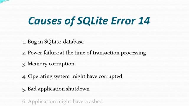 SQLite Error 14 - Manual and Alternate Solutions смотреть онлайн