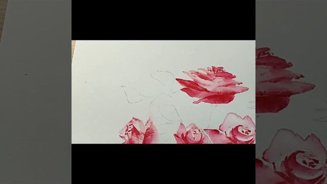Abstract Watercolor Rose - How to paint Roses in watercolor/ 水彩バラ/ 수채화 장미 смотреть онлайн