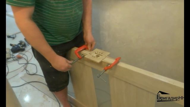 3. Врезка защёлки с помощью шаблона смотреть онлайн