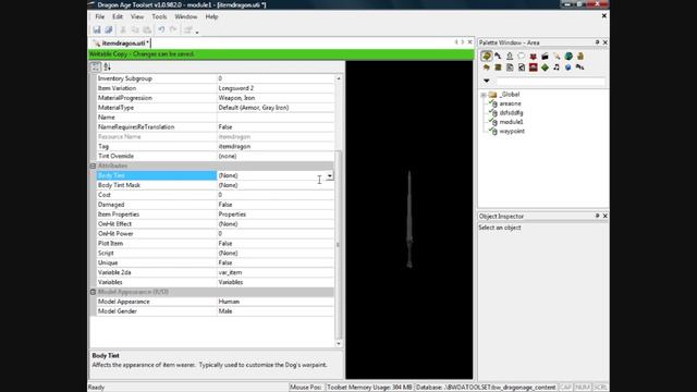 Dragon Age Origins Toolset Tutorial 16: Creating and editing items from the game смотреть онлайн