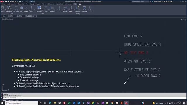 Find Duplicate Annotation 2023 App Demo ver: 2023.0.0.0 | AutoCAD 2023 смотреть онлайн