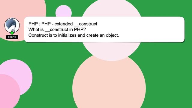 PHP : PHP - extended __construct смотреть онлайн