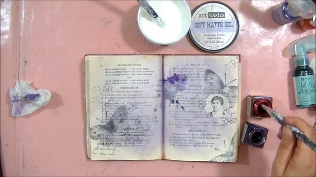Art Basics - Soft Gel - resist effect on journal page смотреть онлайн