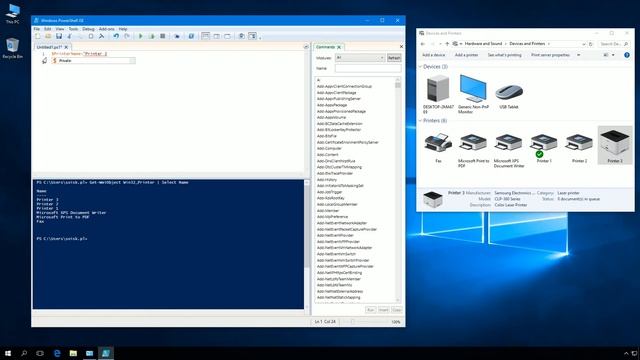 Windows 10: How to set default printer using PowerShell. смотреть онлайн