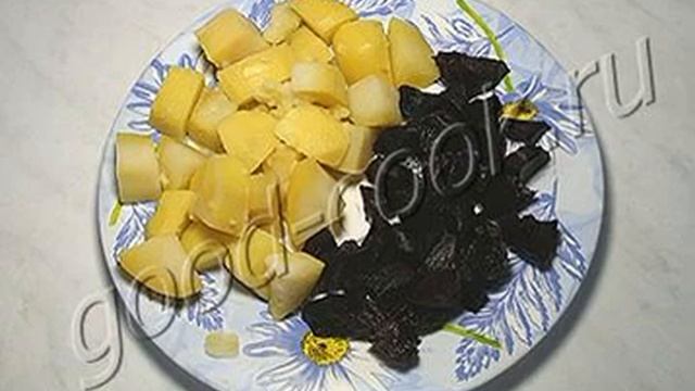 Теплый картофельно-свекольный салат с мясом, рецепт приготовления смотреть онлайн