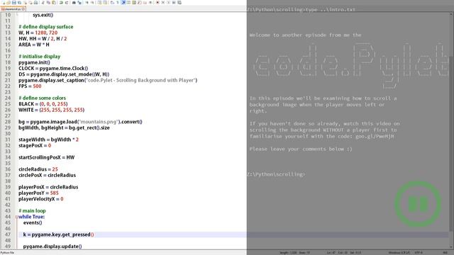 Python Pygame Tutorial - Scrolling Background With Player смотреть онлайн