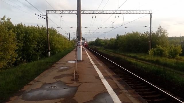 Электропоезд ЭД4М-0403 РЭКС платформа Орудьево 23.05.2019 смотреть онлайн