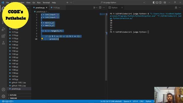BEE 1133 - Rest of a Division Solution | Python3 Programming on Beecrowd Beginner Day 62 смотреть онлайн