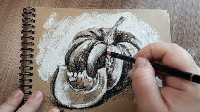 ТЫКВА / PUMPKIN / Рисую угольным карандашом / День 5 смотреть онлайн