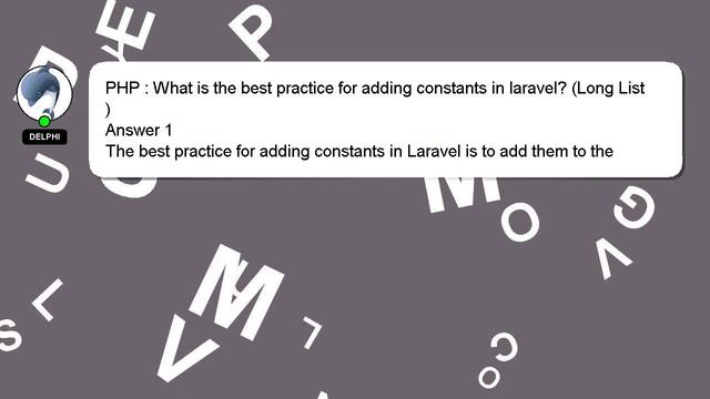 PHP : What is the best practice for adding constants in laravel? (Long List) смотреть онлайн