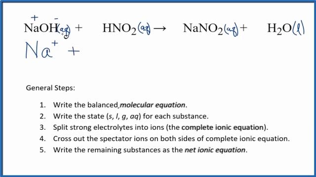 How to Write the Net Ionic Equation for NaOH + HNO2 = NaNO2 + H2O смотреть онлайн