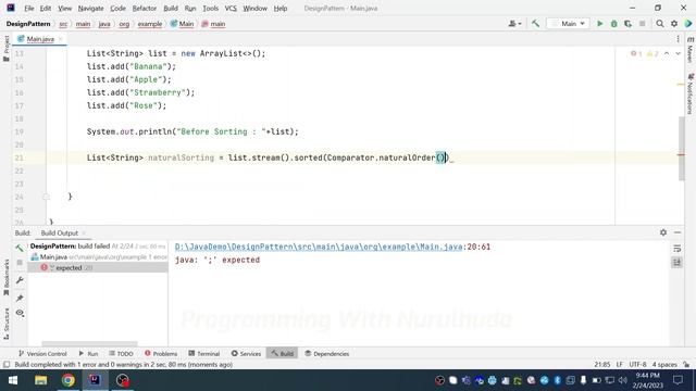 How to sort list element using stream with natural comparator | Java Programming смотреть онлайн