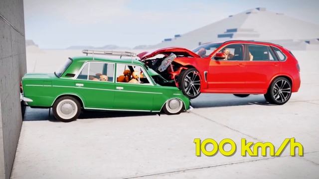 BMW X5M (F15) Vs LADA 2013 ? 250 Km_h Crash Test 4K #beamng #car #bmwx5 Bmw #game #funny