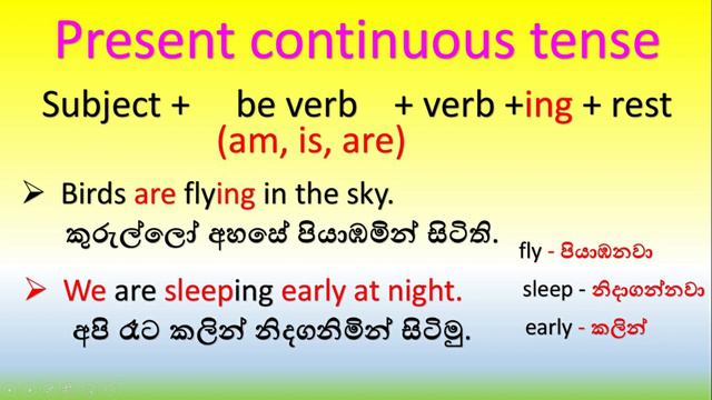 SPOKEN ENGLISH IN SINHALA.GRAMMAR Lesson-07. Present continuous tense. is,am,are යොදා වාක්ය හදමු смотреть онлайн