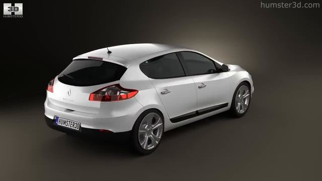 Renault Megane hatchback 2011 by 3D model store Humster3D.com смотреть онлайн