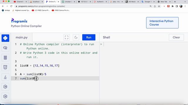 Create a Python program to calculate the MEAN of a given list of numbers смотреть онлайн