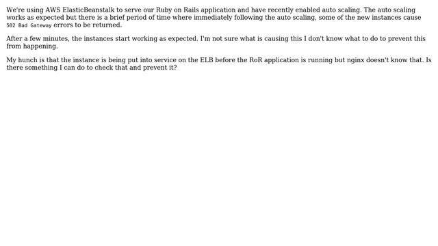 ElasticBeanstalk auto scaling causes 502 Bad Gateway смотреть онлайн