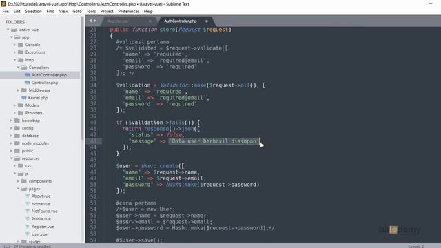 Tutorial Laravel Vue js Indonesia #39 - Response Validator смотреть онлайн