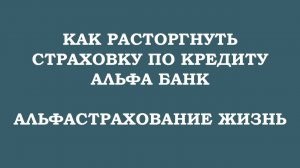 Как вернуть деньги за страховку по кредиту АльфаБанк - АльфаСтрахование