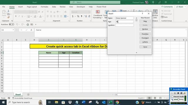 Create quick access tab in Excel ribbon for data entry form смотреть онлайн