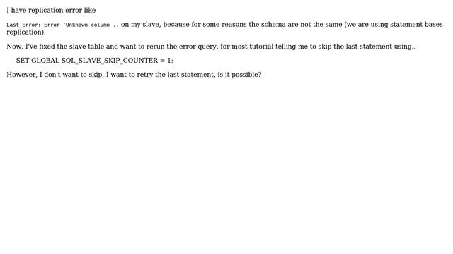 DevOps & SysAdmins: Retry MySQL replication error instead of skip смотреть онлайн