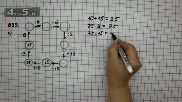 Упражнение 633 Вариант А. Математика 5 класс Виленкин Н.Я.