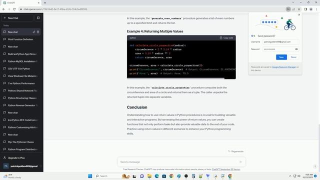 Python procedure return values смотреть онлайн