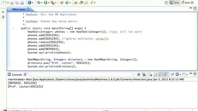 Java HashSet HashMap Demonstration Tutorial смотреть онлайн
