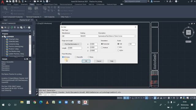 Insert DIN Rail in AutoCAD Electrical |AutoCAD Electrical in Hindi| Electrical Panel Designing смотреть онлайн