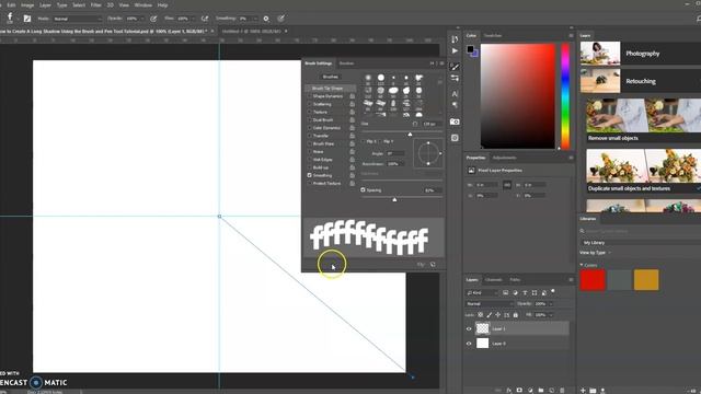 How To Create A Long Shadow Using The Brush and Pen Tool | Photoshop CC Tutorial смотреть онлайн