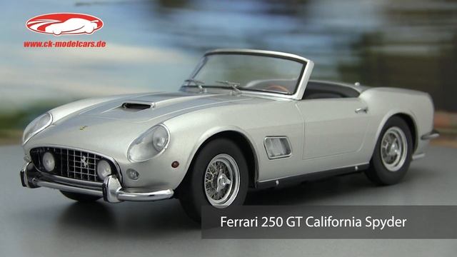 ck-modelcars-video: Ferrari 250 GT California Spyder Baujahr 1960 silber / schwarz 1:18 KK-Scale смотреть онлайн
