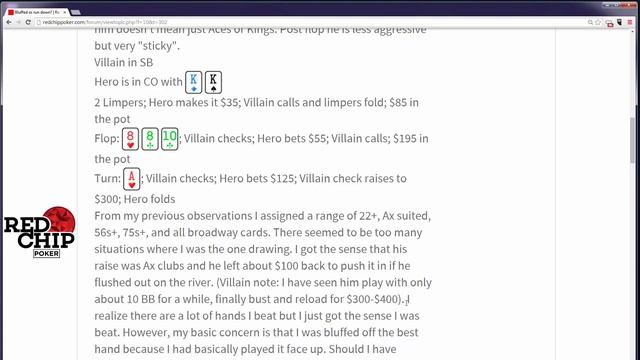 KK when turn brings two suits and an Ace | Red Chip Poker смотреть онлайн