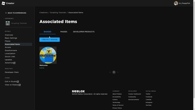 HOW TO MAKE A PLAYER RECEIVE A BADGE WHEN A PART IS TOUCHED ?️ Roblox Studio Tutorial смотреть онлайн
