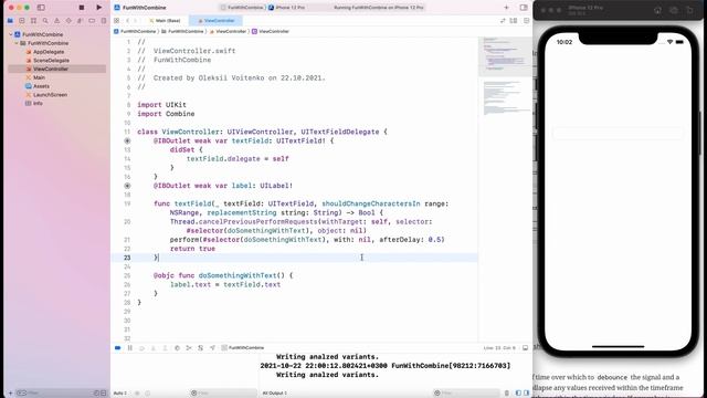 .debounce() в Combine смотреть онлайн