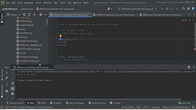#38 What is Difference Between del and Pop() function in Python || Use of del and pop() in हिन्दी смотреть онлайн