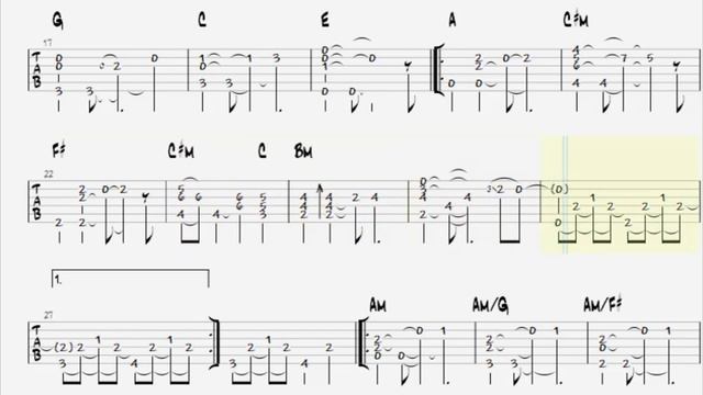 The Beatles - While my guitar gently weeps || Fingerstyle Acoustic Guitar Cover || Free Tab PDF смотреть онлайн