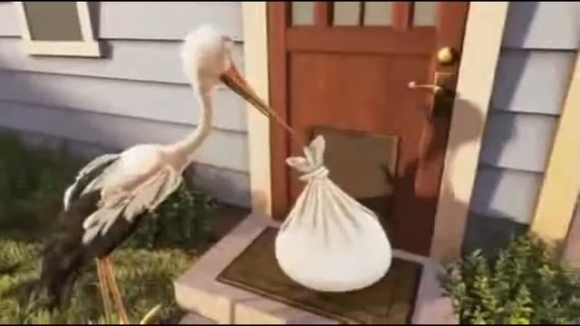 Аист приносит ребенка - Отличный трогательный видео футаж. Мультик про аиста. смотреть онлайн