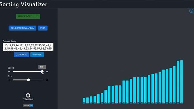 Sorting Visualizzer Demo (ReactJS, ReduxJS, MUI) смотреть онлайн