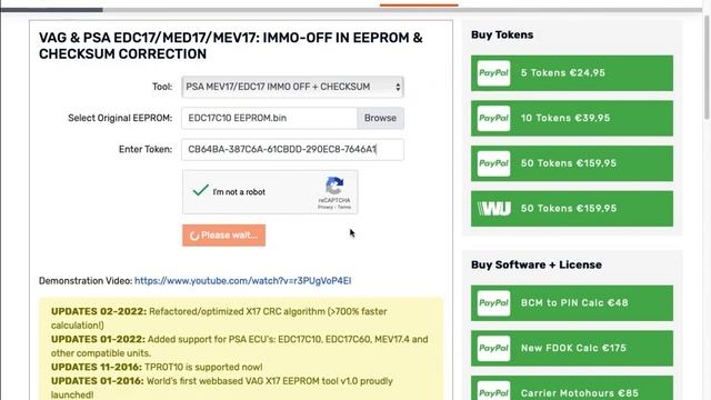 PSA Peugeot Citroen Bosch MEV17 EDC17 MED17 Immo OFF In EEPROM