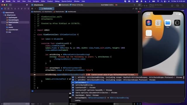 Swift: Text Attachment Basics (2022, Xcode 13) – iOS смотреть онлайн