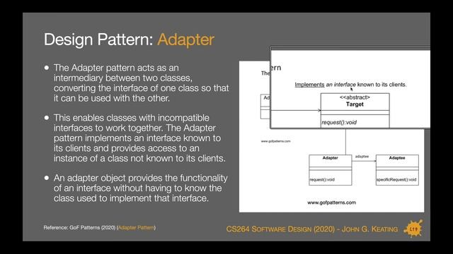 CS264 W10 Lecture L19 Working with Software Design Patterns - Structural Patterns смотреть онлайн