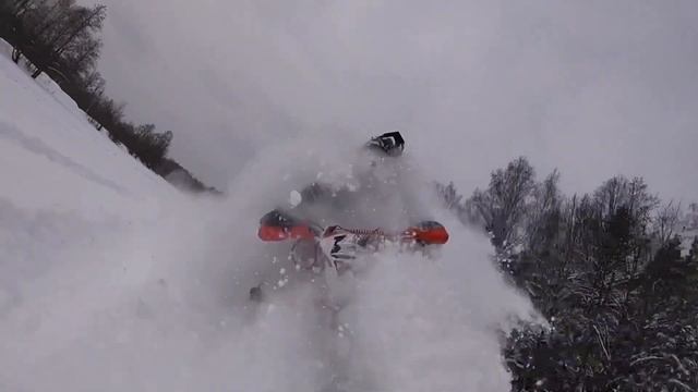 Навалило снега.Раскатываю пухляк.Сноубайк.Snowbike.Impersled.