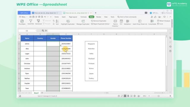 [WPS Academy] 1.4.4 Excel: How can we create a drop-down list смотреть онлайн