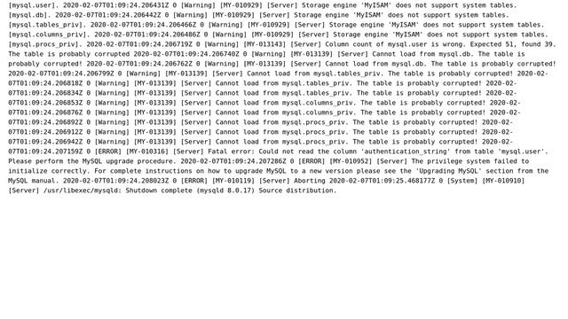 Migrated a database to mySQL 8.0.17, unable to upgrade or start service смотреть онлайн